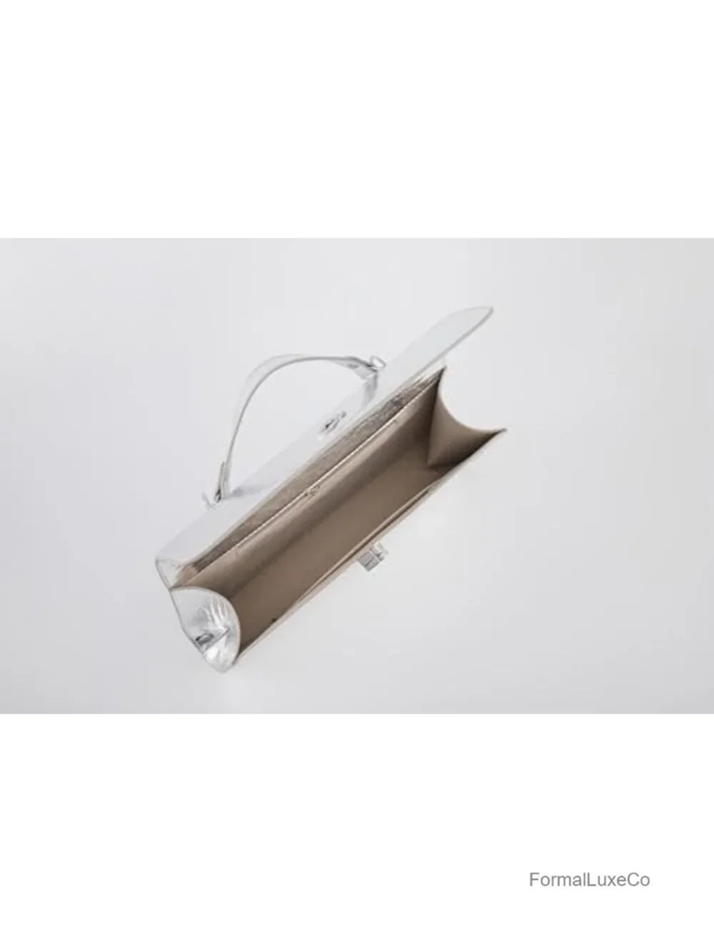 Women Metallic PU Evening Clutch Purse Square Box Bag with Chain Strap